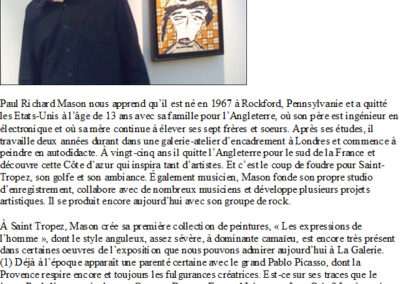 Paul Richard Mason Galerie Mason Noirez Saint Tropez Artiste Peinture Contemporary Art Modern Art Art