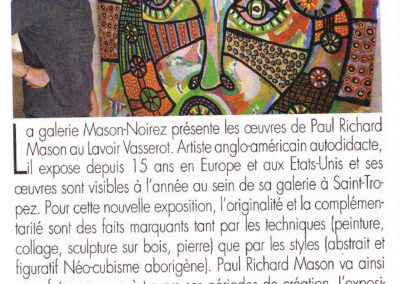 Paul Richard Mason Artiste Mason Paul Mason Galerie Mason Noirez Saint-Tropez