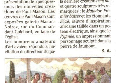 Paul Richard Mason Artiste Mason Paul Mason Galerie Mason Noirez Saint-Tropez